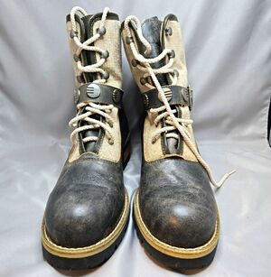 StockerPoint Bavarian Canvas & Leather Alpine Women's Combat Boots 40 (US9-9.5)